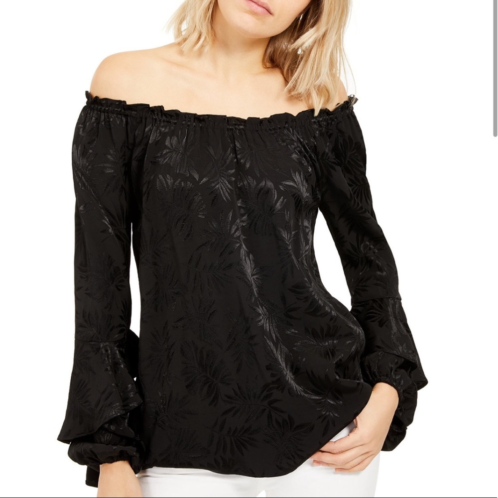 Michael Kors Embroidered Off-the-Shoulder Top XXS